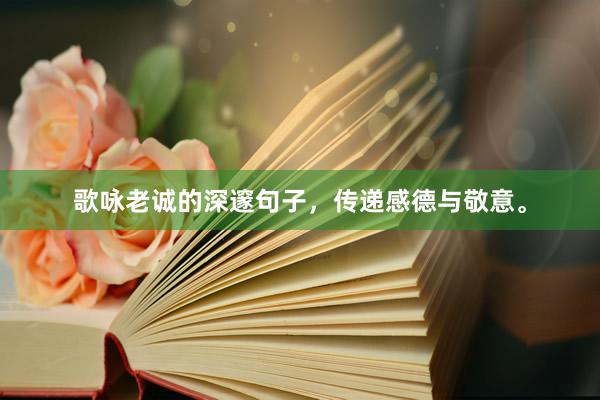 歌咏老诚的深邃句子,传递感德与敬意。